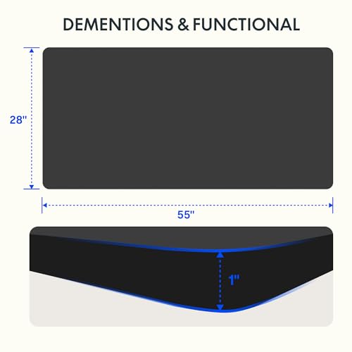 Image of FLEXISPOT 55 inchx28 inch Electric Standing Desk, Black | One-Piece Desktop, 1 inch Thick Top, Height Adjustable, Stable Steel Frame, Home Office & Multi-Monitor Setup