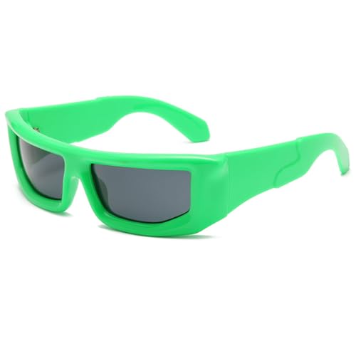 Lunettes de soleil cyclisme hip hop argentées et vertes personnalisées LVTFCO