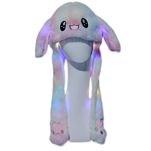 zrshygs LED Que Brilla intensamente Colorido Sombrero de Felpa Animal Conejo móvil Orejas de Conejo Gorra de Fiesta de Cosplay Cover