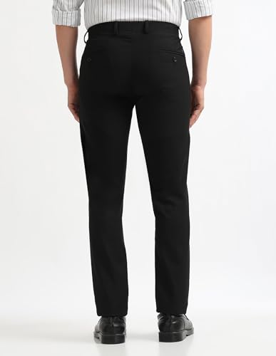 Image of Arrow Men Black Formal Trouser ARAEOTR2142