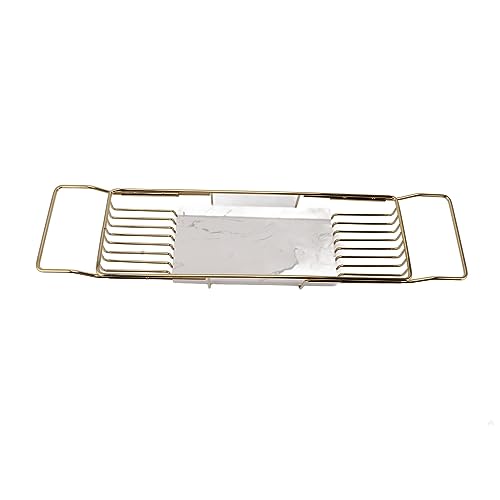 Elegante Vassoio Portaoggetti Estensibile Per Vasca Da Bagno - Design Di Alta Qualità Per Bagni Rilassanti, Contiene Libri, Bevande, Tablet E Telefoni. Ideale Per Gli Amanti Della Spa E Della Cura Di