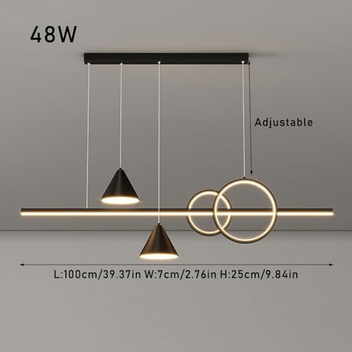 Lampe suspendue à led à intensité variable 100 cm pour éclairage de suspension réglable de salon - 7