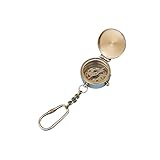 Hampton Nautical  Solid Brass Compass with Lid Key Chain, 5