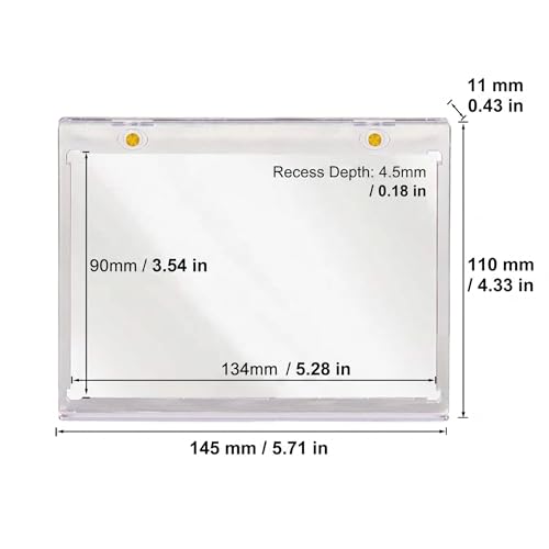 Présentoir de cartes de collection transparent horizontal et vertical 175pt