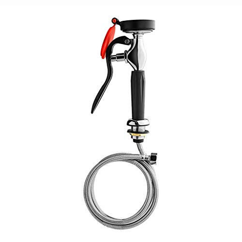 CUTPOIY Adjustable Hose Eye Washer, Emergency Eyewash Station Handheld Shower with 1.5m Stainless Steel Hose for Lab and Industrial Use, Single Nozzle