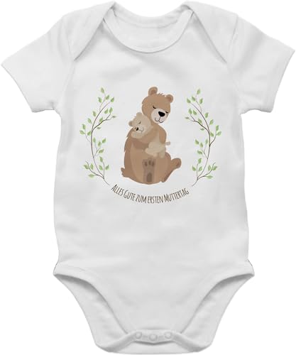 Shirtracer Baby Body Kurzarm - Erster Muttertag I Alles Gute Mama Mutti - 6/12 Monate - Weiß - muttertagsbody muttertagsgeschenke muttertagsgeschenk mutter babybody erstes mami geschenk muttertags