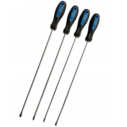 Juego de Destornilladores Súper Largos 450mm Set Piezas Phillips y Plano Herramientas Profesionales