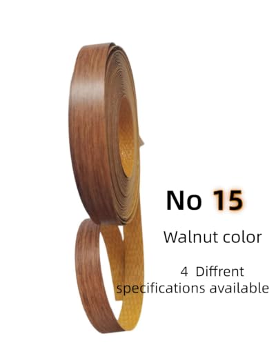Image of HGKJHFmelamine Edging Tape. pre Coated with hot melt Adhesive Flexible Veneer Edge Edging, Used for Cabinet and Furniture Maintenance (No15-Walnut Color, 1.81cm*12m)