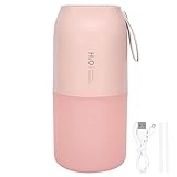 300-ml-Doppelsprüh-Luftbefeuchter, tragbarer Luftbefeuchter mit 2000-mAh-Akku, Nano-Nebeldiffusor mit 2 Gängen und warmem Nachtlicht für Home-Office-Reisen (Rosa)
