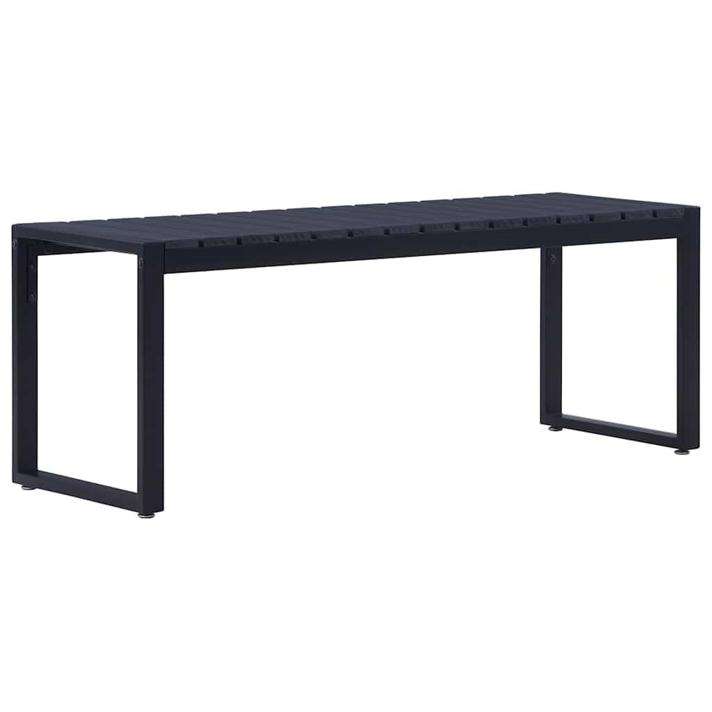 Banco de jardín 120,5 cm Placa PS Negro con Marco de Hierro
