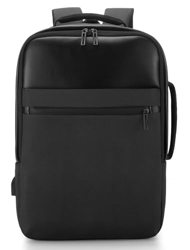 Business travel laptop backpack USB charging port,15.6”laptop backpack Separate laptop pocket water resistant Men,carry on backpack,college backpack(Black)