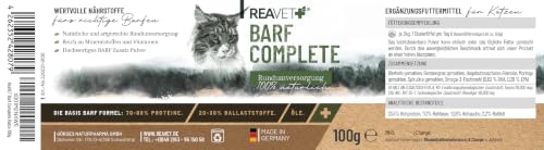 ReaVET Barf Complete Katze für 5 Monate – Rundumversorgung, Barfen Zusatz, Vitamine für Katzen und Mineralien