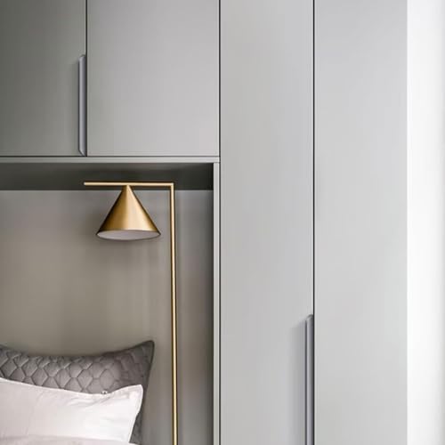 Confezione da 10 maniglie nascoste in alluminio per cassetti, moderne, per cucina, bagno, comò e guardaroba, include viti, 120 mm, design elegante (nero)