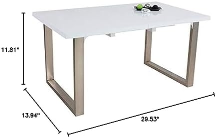 Inspirer Studio® Roman Extendible Dining Table Pedestal Table MDF High-Gloss White (Table ONLY)