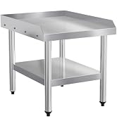 ROVSUN Stainless Steel Equipment Stand 24" L x 30" W x 26" H with Adjustable Undershelf, NSF Comm...