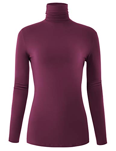 Image of AUHEGN Women's Long Sleeve Lightweight Turtleneck Top Pullover Casual Active Layer Tops Shirts