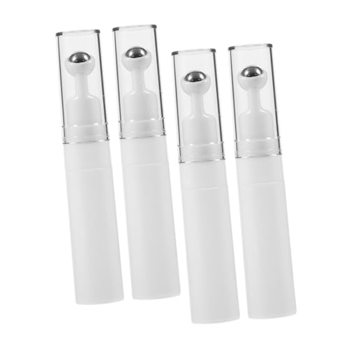 Beaupretty 4 Piezas Botellas de crema para ojos tubos de aceite de labios botellas de vidrio vacías botellas de rodillos de aceite esencial vacías botellas de perfume vacias mma blanco