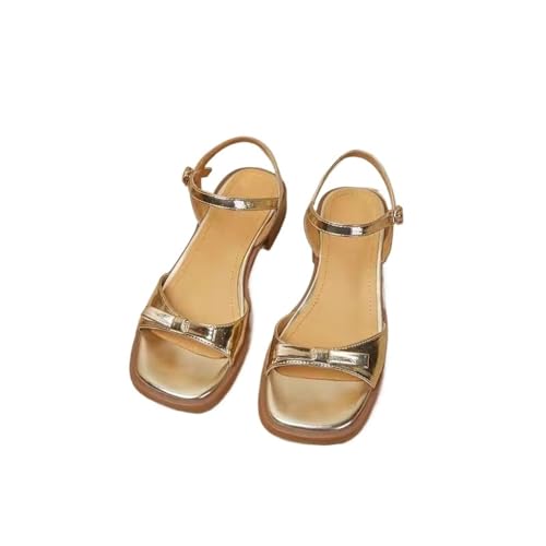 Womens Sandals One-strap retro ladies sandals for summer with skirts for women new Roman flat low heels thick heels