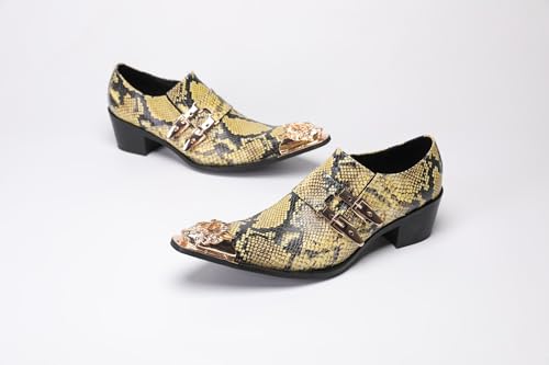 Formal Loafer Dress Oxford for Men Block Heel Slip On for Meeting Genuine Leather2