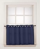 No. 918 Montego Grommet Textured Kitchen Curtain Tier Pair, 56