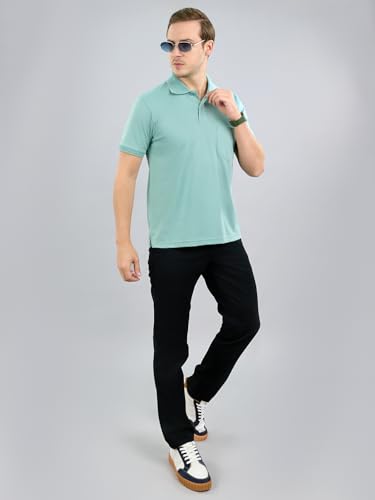 Image of Monte Carlo Mens Regular Fit Half Sleeve Solid Polo Neck T-Shirt (Pack of 1)