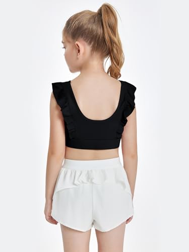 Girls Training Bra Cute Ruffle Sports Bra for Kids Comfort Dance Yoga Crop Top4