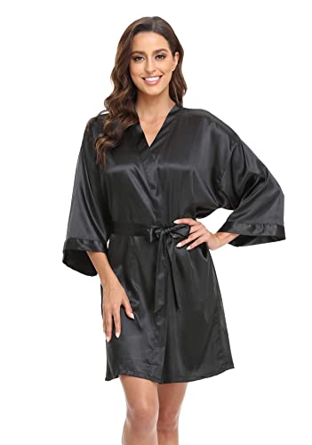 Image of Super Shopping-zone Women's Pure Bride Robes Embroidery Bridesmaid Robes Bridal Party Kimono Robe Wedding Sleepwear