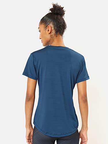 Image of Solid Active T-Shirt with Logo | Women's Gym T-Shirts | Lightweight | High-Performance Workout Wear (CS700440XXL Teal)