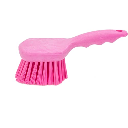 Image of SPARTA 40541EC26 Plastic Scrub Brush, Utility Brush, Kitchen Brush With Hanging Hole For Cleaning, 8 Inches, Pink