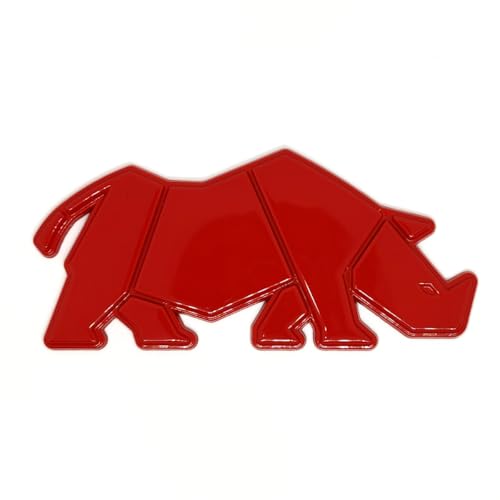 Image of VRT 3D Chrome Emblem Automotive Car, Bike Badges Logo Self Adhesive Sticker (Rhino, Red)