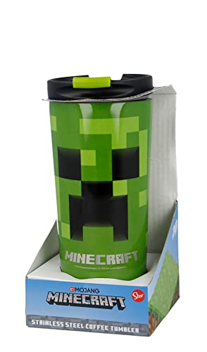 Stor8412497004423Aislado Acero Inoxidable Térmica Café Vaso, 425 ml Capacidad, Minecraft
