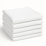 Jogo Pano de Prato Branco, 100% Algodão, 70x40 cm, Kit com 5 Unidades, Super Absorvente