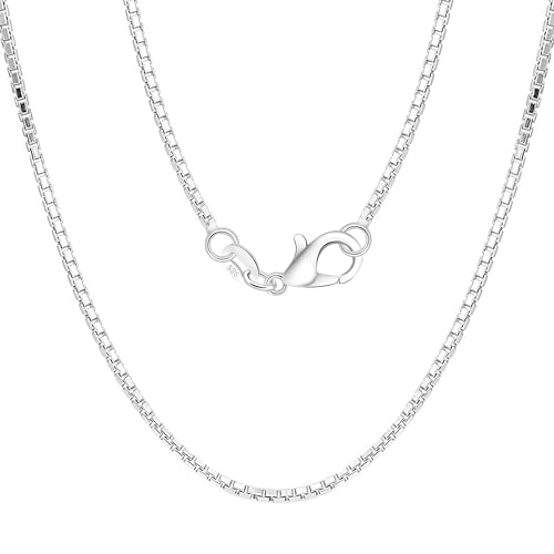 Mieoyue 925 Silber Damen Halskette ohne Anhänger, Silberkette 40 45 50 55 60cm Silberschmuck (Venezianerkette, 50.0 Zentimeter)