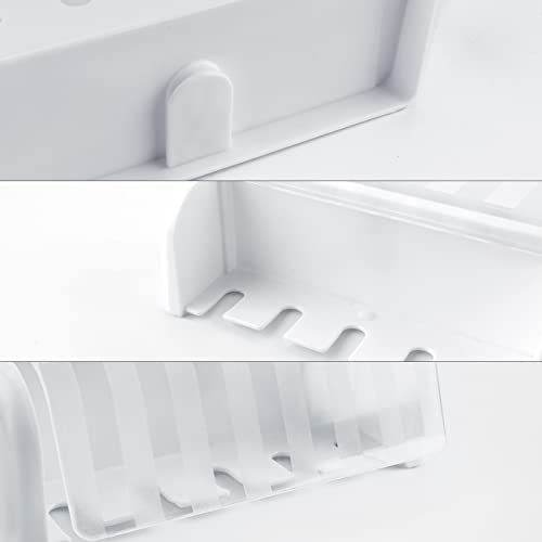 2 Pack 5 Slots Wall Mount Toothbrush Holder with Cover, Self Adhesive Toothbrush Storage Organizer for Shower, Toothbrush Hanger for Bathroom, Medicine Cabinet, Dorm