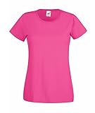 Im praktischem Fünferpack Fruit of the Loom 5er Pack Damen T-Shirt Größe M Farbe Pink