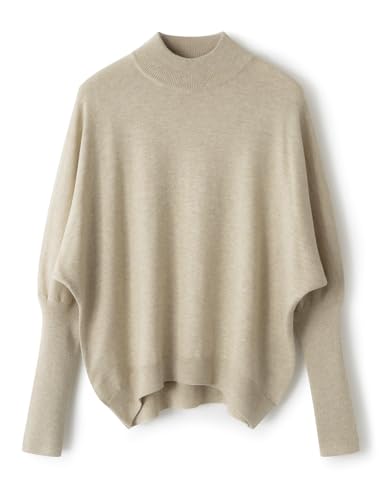Women's Merino Wool Blend Oversized Sweater 2025 Fall Winter Fash...