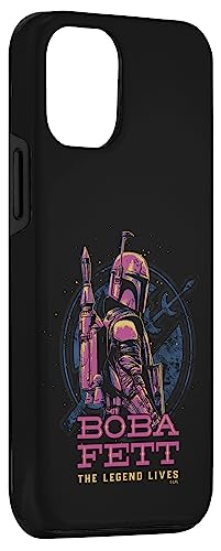 Coque iPhone 12 Pro Star Wars Boba Fett Galactic Neon Poster rigide