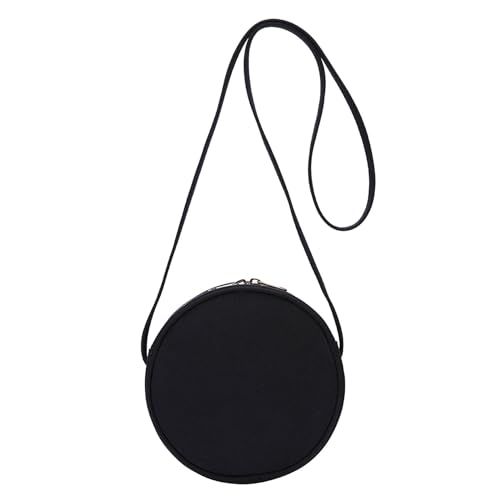Image of Circle Crossbody Bag for Women NYLON Circle Purse with Zipper Adjustable Knot Shoulder Straps