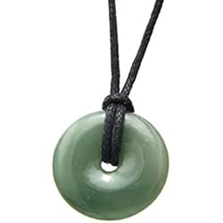 Colgantes Agatha Agathe Creation JCA1731 - Collar con colgante de aro de jade natural (categoría A), atrae la buena suerte, hecho a mano