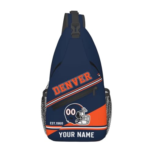 Custom Sling Bag,Personalized Football Crossbody Bags,Custom Cross Chest Bag,Sling Shoulder Backpack,Chest Bag Travel Daypack for Men Women Football Fans