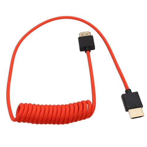 Image of HDMI 8K 4K30p Cable for ATOMOS Portkeys SmallHD LH7P F6Plus ANDYCINE Sony FR7 NX800 Canon C70 C400 Z8 /9 Camera on RS2 RS3 RS4 Gimbal, Type A HDMI 2.1 Red Braided Coiled 50cm