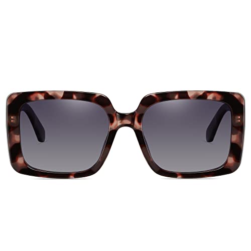 Vintage Square Polarized Sunglasses for Women Trendy 90s Thick Rectangle Sun Glasses UV4004