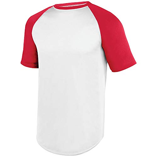 Augusta Sportswear Youth X-Small White/Red SS Baseball Jersey