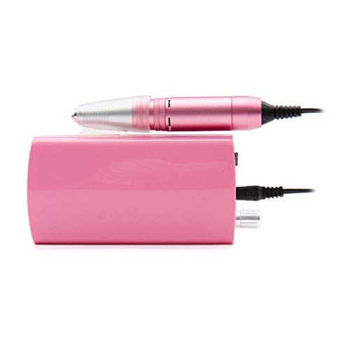Professional Rechargeable Nail Drill Portable Electric Nail File Manicure Pedicure Machine with 11 in 1 Nail Drill Bits and Sanding Bands for Acrylic Gel Nails(Pink)