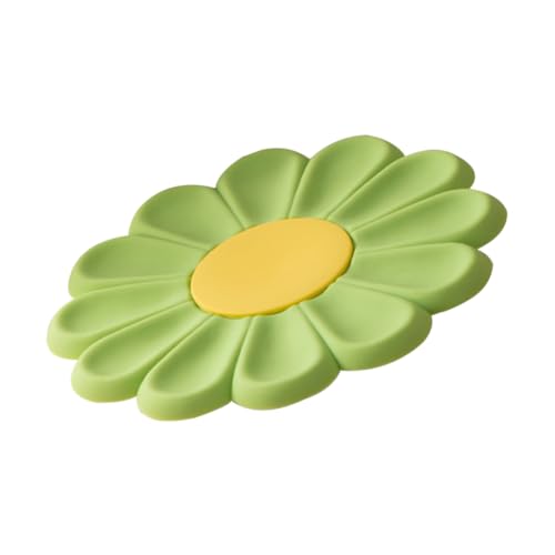 CLISPEED agarrador de Flores Alfombra Antideslizante Esterilla Antideslizante slipmat Estera Caliente cojín de Silicona en Forma de Margarita Almohadilla de Silicona Gel de sílice Green