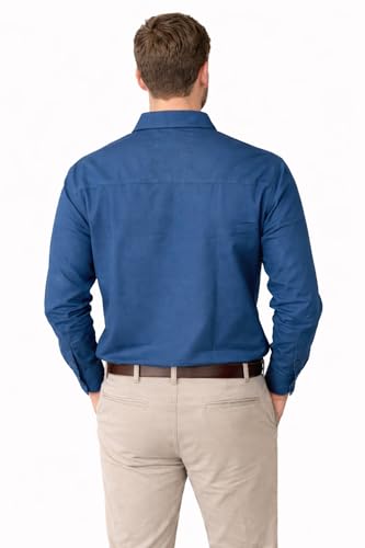 Image of Men's Solid Casual Shirt | Casual Plain Button Down Shirt for Men | Regular Fit Full Sleeves Smart Formal & Casual Wear
