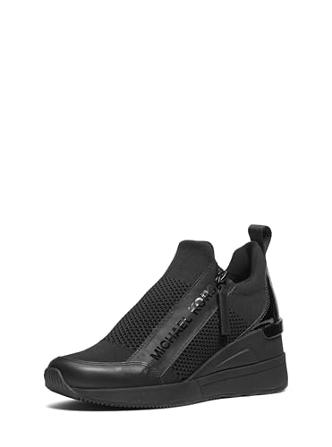 Michael Kors Women's Willis Wedge Trainer, Black/Black, 8