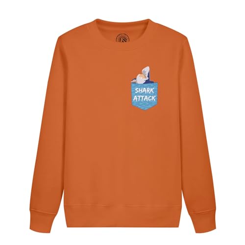 Sweatshirt enfant avec poche surprise interactive et motif requin amusant