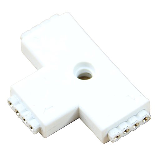 RETYLY 1pz Blanco RGB T formado Adaptador conector hembra de 3 vias de 4 pines para 3528 5050 LED luz de tira