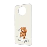 Xiaomi Redmi Note 9T A001XM 用 レドミノート9ｔのケース スマホケース 綱渡りベア テディの挑戦 スリル バランス ホワイト ケータイ ハードカバー h210581